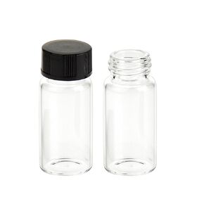 ALWSCI 5ML Glass Vials with Screw Caps, 18x40mm Amber Liquid Sampling Sample Glass Thread Bottles Leak-Proof Vial 0.17oz, 15-425 Black Screw Cap, PE Liner, Pack of 100