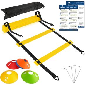 sapsisel Soccer Training Equipment,Agility Training Equipment Set, Speed Football Training Equipment with 20ft Agility Ladder, 10 Soccer Cones