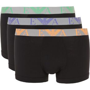 Emporio Armani Men's Stretch Cotton Bold Monogram 3-Pack Trunk
