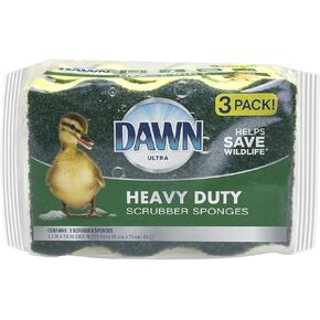 Dawn - 438059 Heavy-Duty Sponges, 3 Pack, Green and Yellow