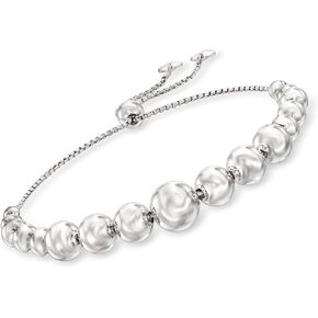 Ross-Simons Italian 4-10mm Sterling Silver Graduated Bead Bolo Bracelet