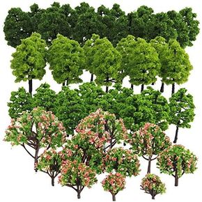 70-Pack Mixed Model Tree Train Trees Railroad Scenery Diorama Tree Architecture Trees for DIY Scenery Landscape