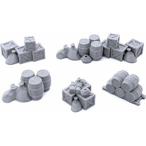 Cargo Piles DND Terrain Compatible with Dungeons and Dragons, Warhammer 40k, 28mm Miniature Wargaming, Tabletop RPGs, Wargame Scenery