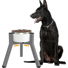 Adjustable Dog Bowl Stand for Medium & Large Dogs, Raised Food & Water Bowls, 7-10.7" Wide, 11" Tall