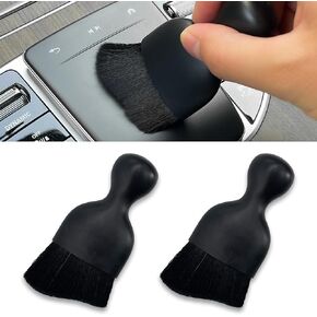 BEYPOVK 2PCS Car Interior Detailing Brush, Auto Soft Bristles Dust Brush Curved Brushes, Automotive Interior Cleaning Tool for Cleaning Panels, Air Vent, Leather, Scratch Free (Purple)