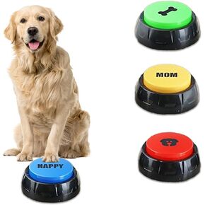 Dog Buttons for Communication, 4pcs Dog Talking Button Set, 30s Recordable Button, Fluent Pet, Pet Talking Buttons for Dog with Stickers, Dog Training Buttons in Kuwait