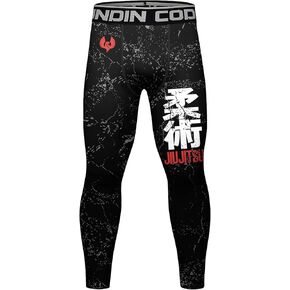 Red Plume Men's Compression Elastic Tight Leggings Sport Warrior Printing Pants in Kuwait