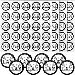 4 Sheets 100 Pcs Lacrosse Stickers 1 Inch Self Adhesive Vinyl Lacrosse Helmet Hockey Helmet Decals Assorted Lacrosse Party Favors for Hockey Batting Car Wall Water Bottles Decor