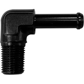 Sutekus 1/4" NPT Male to 3/8" Barb Fitting Adapter 90 Degree Aluminum Adapter Pipe Connector Push On Fitting Fuel Fitting Adapter (90 degree, 3/8 Barb to 1/4 NPT)