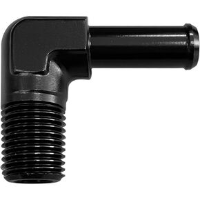 Sutekus 1/4 "NPT ذكر إلى 3/8" محول تركيب بارب 90 درجة ألومنيوم محول أنبوب موصل دفع على تركيب محول تركيب الوقود (90 درجة، 3/8 بارب إلى 1/4 NPT) in Kuwait