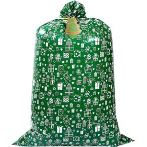 Extra Large Christmas Gift Bags 56"X 36",1pcs Reusable Jumbo Big Size Giant Plastic Gift Bags,Christmas Wrapping Present Bags with Gift Tag Cards for Large Gifts Kids Toys Goodie Supplies