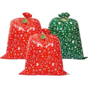 Extra Large Christmas Gift Bags 56"X 36",1pcs Reusable Jumbo Big Size Giant Plastic Gift Bags,Christmas Wrapping Present Bags with Gift Tag Cards for Large Gifts Kids Toys Goodie Supplies