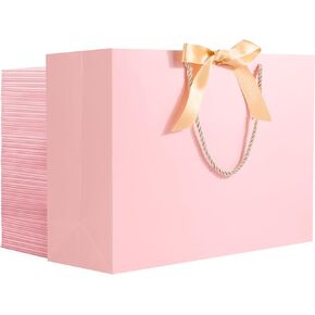 EUSOAR Gift Bags with Ribbon, 25pcs 16"x6"x12" Thank You Gift Bags Wedding Favor Bags, Gift Wrap Treat Bags Bulk for Wedding Baby Shower Birthday Bridesmaid Anniversary Holiday Party