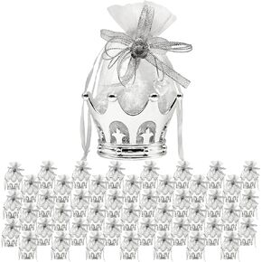 JC HUMMINGBIRD 48 Pieces Fillable Gold Crown with Pouch Party Favors (Gold)