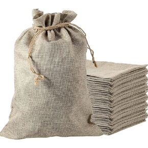 MOUYAT 30 PCS 10 x 14 Inch Burlap Bags with Drawstring, Burlap Favor Sack Wrap Bags Bulk Reusable Linen Rustic Craft Gift Bags Treat Pouches for Wedding, Party, Household Storage