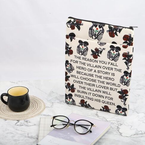 The Villain Skeleton Theme Dark Romance Book Sleeve Reader Gift Skeleton Lovers Gift Bookish Gift (Villain Skeleton-b) in Saudi Arabia