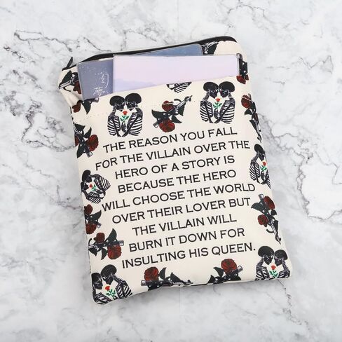 The Villain Skeleton Theme Dark Romance Book Sleeve Reader Gift Skeleton Lovers Gift Bookish Gift (Villain Skeleton-b) in Saudi Arabia