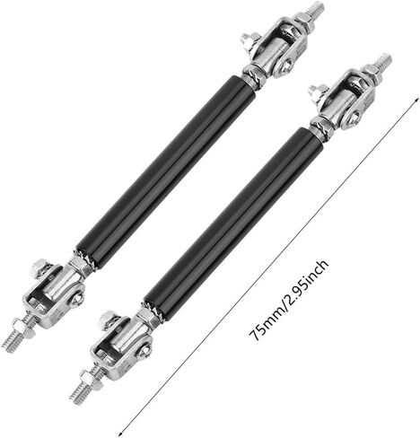 Aramox Car Bumper Protector, 2Pcs 75mm Universal Car Front Rear Bumper Protector Lip Rod Splitter Strut Tie Bar Support (Black) in Saudi Arabia
