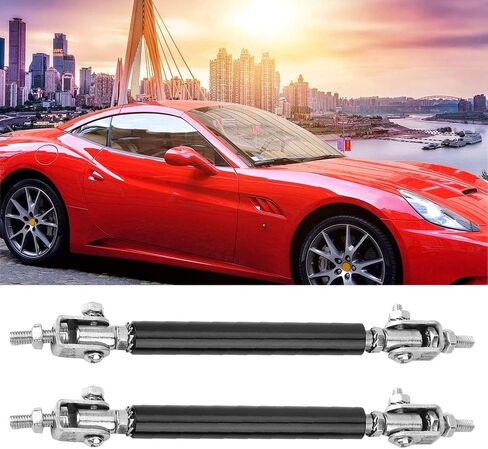 Aramox Car Bumper Protector, 2Pcs 75mm Universal Car Front Rear Bumper Protector Lip Rod Splitter Strut Tie Bar Support (Black) in Saudi Arabia