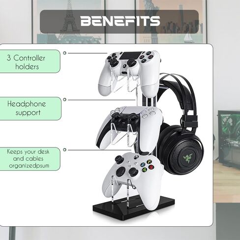 حامل وحدة التحكم CROSSSELL 3 في 1، حامل وحدة التحكم وسماعة الرأس، حامل وحدة التحكم PS5، حامل وحدة التحكم Xbox، إعداد الألعاب، حامل سماعة الرأس ووحدة التحكم العالمية، ملحقات الألعاب in Saudi Arabia