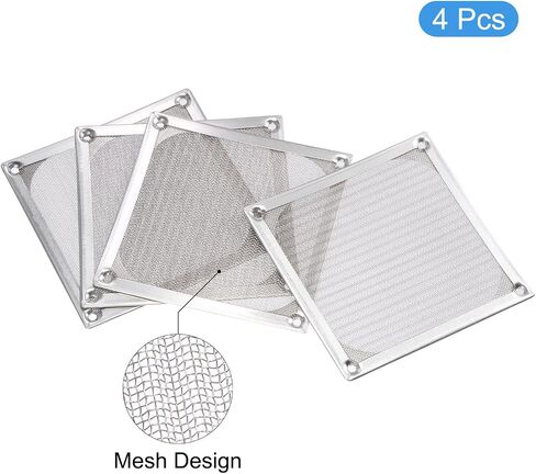 MECCANIXITY 120mm Computer Fan Filter Grills Stainless Steel Mesh Dustproof Case Cover for Computers, Pack of 4 in Saudi Arabia