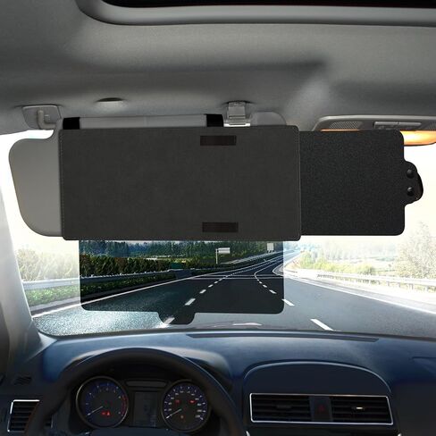 Kutyun Sun Visor Extender for Car, Polarized Car Visor Extender with Polycarbonate Lens and Side Sunshade, Car Visor Protect from Glare, UV Rays, Snow Blindness for Safe Driving, Universal Fit Cars in Kuwait