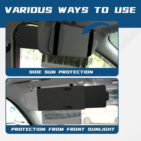 Kutyun Sun Visor Extender for Car, Polarized Car Visor Extender with Polycarbonate Lens and Side Sunshade, Car Visor Protect from Glare, UV Rays, Snow Blindness for Safe Driving, Universal Fit Cars in Kuwait