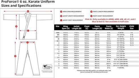 ProForce 6oz Student Karate Gi / Uniform - Red - Size 000 in Saudi Arabia