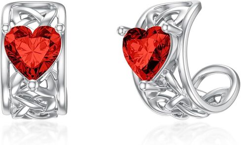 LELOUCHY أصفاد الأذن لعقدة سلتيك غير مثقوبة جوهرة القلب 925 أقراط من الفضة الاسترليني أقراط الغضروف هدايا عيد الميلاد للنساء والفتيات in Kuwait