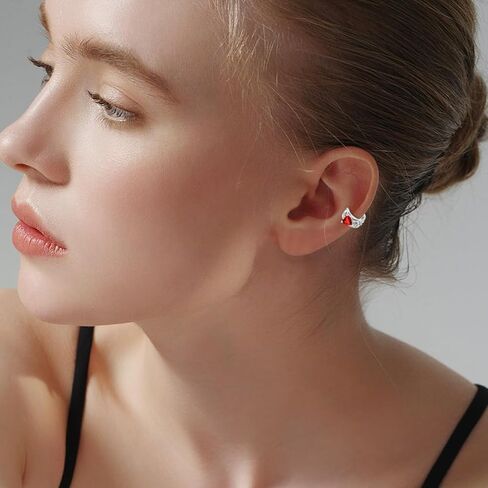 LELOUCHY أصفاد الأذن لعقدة سلتيك غير مثقوبة جوهرة القلب 925 أقراط من الفضة الاسترليني أقراط الغضروف هدايا عيد الميلاد للنساء والفتيات in Kuwait