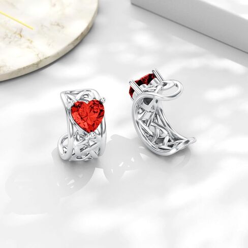 LELOUCHY أصفاد الأذن لعقدة سلتيك غير مثقوبة جوهرة القلب 925 أقراط من الفضة الاسترليني أقراط الغضروف هدايا عيد الميلاد للنساء والفتيات in Kuwait