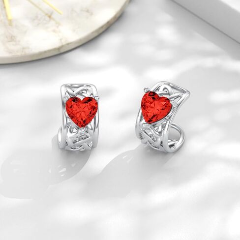 LELOUCHY أصفاد الأذن لعقدة سلتيك غير مثقوبة جوهرة القلب 925 أقراط من الفضة الاسترليني أقراط الغضروف هدايا عيد الميلاد للنساء والفتيات in Kuwait
