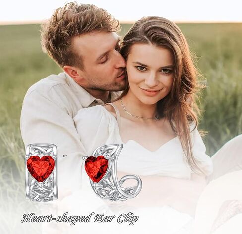 LELOUCHY أصفاد الأذن لعقدة سلتيك غير مثقوبة جوهرة القلب 925 أقراط من الفضة الاسترليني أقراط الغضروف هدايا عيد الميلاد للنساء والفتيات in Kuwait