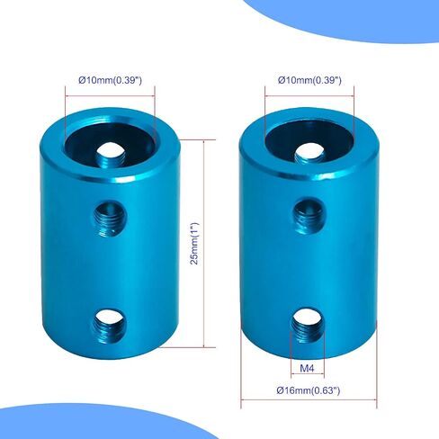 Aopin 8mm to 10mm Rigid Couplings Set Screw Shaft Stepper Motor, Length 25mm / 1" Motor Coupler Connector Rigid with Screw for 3D Printer, RC Robot, Car Model Shaft, CNC Machine, DIY Encoder 2 Pcs in Saudi Arabia