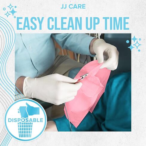 مرايل أسنان JJ CARE [عبوة من 125] - مرايل أسنان وردية مقاس 13 بوصة × 18 بوصة، مرايل طبيب أسنان مقاومة للماء 3 طبقات، مرايل أسنان يمكن التخلص منها لتمديد الرموش، مرايل للمريض لفن الأظافر، مناديل للأسنان للثقب in Saudi Arabia