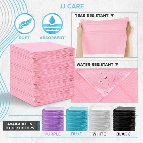 مرايل أسنان JJ CARE [عبوة من 125] - مرايل أسنان وردية مقاس 13 بوصة × 18 بوصة، مرايل طبيب أسنان مقاومة للماء 3 طبقات، مرايل أسنان يمكن التخلص منها لتمديد الرموش، مرايل للمريض لفن الأظافر، مناديل للأسنان للثقب in Saudi Arabia