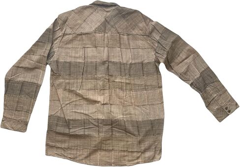 Raw edge handmade menswear shirt (Brown) in Saudi Arabia