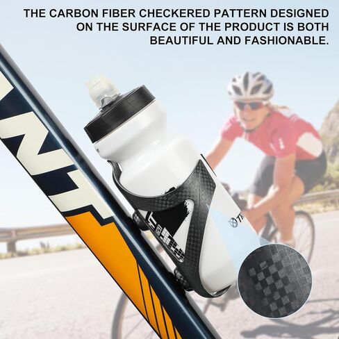 Bike Water Bottle Holder Plastic Carbon Fiber Water Bottle Cage Cages for Road Bikes Mountain Bicycle Water Bottle Cage Drink Cup Holder, 2 Pack - Black in Saudi Arabia