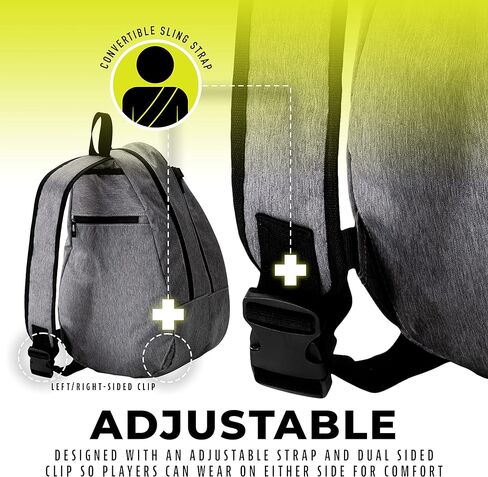 Franklin Sports Padel Bag - Men's + Women's Paddle Tennis Padel Sling Bag Backpack - Adjustable Size Equipment Bag for Padel + Paddle Tennis - Gray in Saudi Arabia