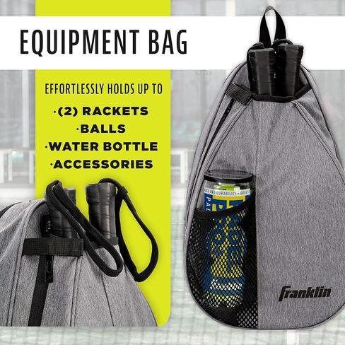 Franklin Sports Padel Bag - Men's + Women's Paddle Tennis Padel Sling Bag Backpack - Adjustable Size Equipment Bag for Padel + Paddle Tennis - Gray in Saudi Arabia