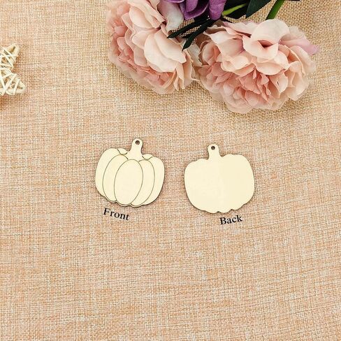 Creaides 30pcs Mini Pumpkin Wood Cutouts Crafts 2“ Wooden Little Pumpkin Shaped Hanging Ornaments with Hole Hemp Ropes Gift Tags for Fall Thanksgiving Halloween Christmas Party Decorations in Saudi Arabia