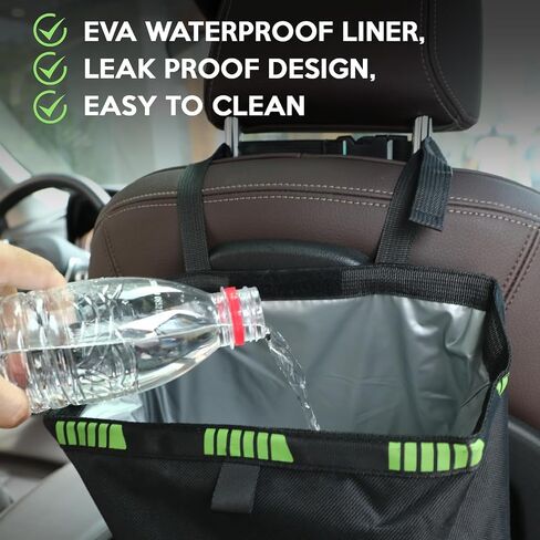 Car Garbage Can, [Foldable & Hanging] Hogrzinne 3.5 Gallons Large Capacity Leak Proof Car Trash Can, EVA Lined Waterproof Car Trash Bin, Universal Car Garbage Bin Garbage Bag for Cars SUVs in Saudi Arabia