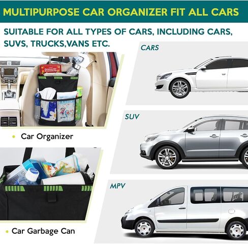 Car Garbage Can, [Foldable & Hanging] Hogrzinne 3.5 Gallons Large Capacity Leak Proof Car Trash Can, EVA Lined Waterproof Car Trash Bin, Universal Car Garbage Bin Garbage Bag for Cars SUVs in Saudi Arabia