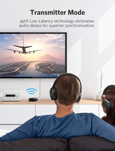 Anker Soundsync A3341 جهاز إرسال واستقبال بلوتوث 2 في 1، مع بلوتوث 5، صوت عالي الدقة مع مزامنة خالية من التأخر، وAUX/RCA/اتصال بصري للتلفزيون ونظام ستيريو منزلي (متجدد) in Kuwait