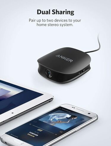 Anker Soundsync A3341 جهاز إرسال واستقبال بلوتوث 2 في 1، مع بلوتوث 5، صوت عالي الدقة مع مزامنة خالية من التأخر، وAUX/RCA/اتصال بصري للتلفزيون ونظام ستيريو منزلي (متجدد) in Kuwait