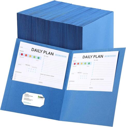 Cholemy 150 Pack Paper Folders with 2 Pockets 9.5" x 11" Two Pocket Folders Bulk Assorted Colors File Folder with Business Card Slot Letter Size Pocket Folders for School Office(Purple) in Kuwait