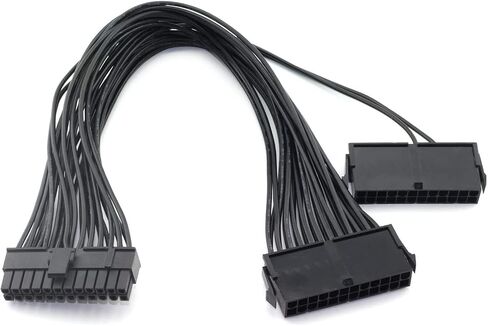 Traovien SATA Cables, Dual PSU Power Supply 24-Pin Adapter Cable for ATX Motherboard 18AWG - 1FT in Kuwait
