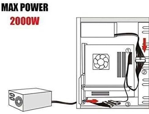 Traovien SATA Cables, Dual PSU Power Supply 24-Pin Adapter Cable for ATX Motherboard 18AWG - 1FT in Kuwait