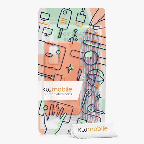 kwmobile Crossbody Case Compatible with Samsung Galaxy A52 / A52 5G / A52s 5G Case - TPU Silicone Cover with Strap - Summer Orange in Saudi Arabia