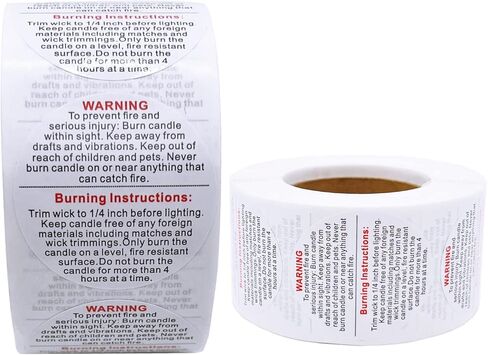 1000pcs Candle Warning Labels,1.5inch Candle Jar Container Stickers, Candle Safety Stickers for Candle Making DIY Candle Jars, Black in Saudi Arabia